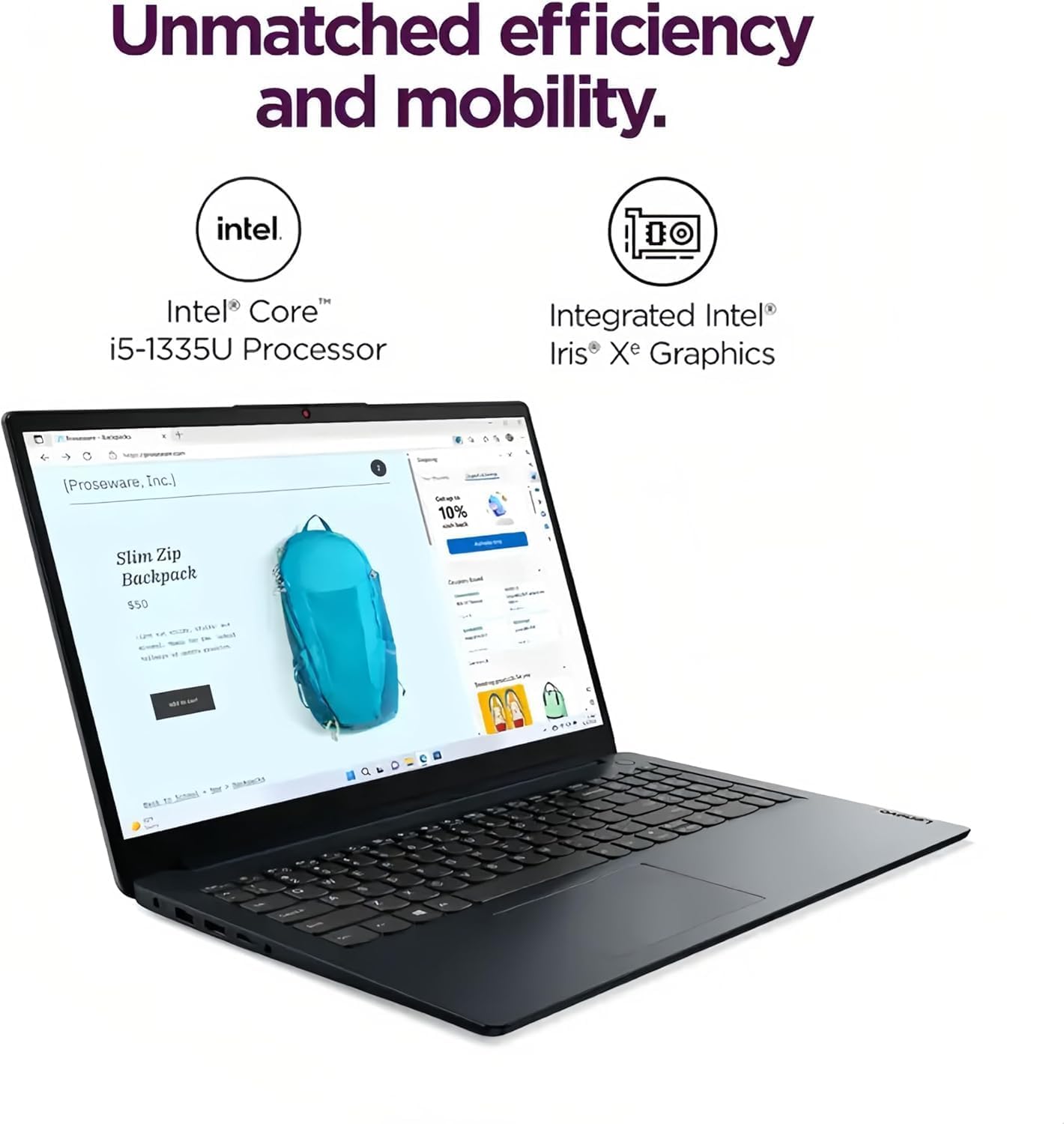 Lenovo IdeaPad Touchscreen Business Laptop  Intel 10-Core i5-1335U (Up to 4.6 GHz)  15.6" FHD Display  8GB RAM  256B SSD  Copilot AI-Ready  Wi-Fi 6  SD Card Reader  Windows 11 Home