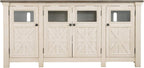 Signature Design by Ashley Bolanburg Extra Large TV Stand, Fits TVs up to 72", 3 Cabinets, Adjustable Storage Shelves, 74.13", Whitewash & 2-Tone Finish