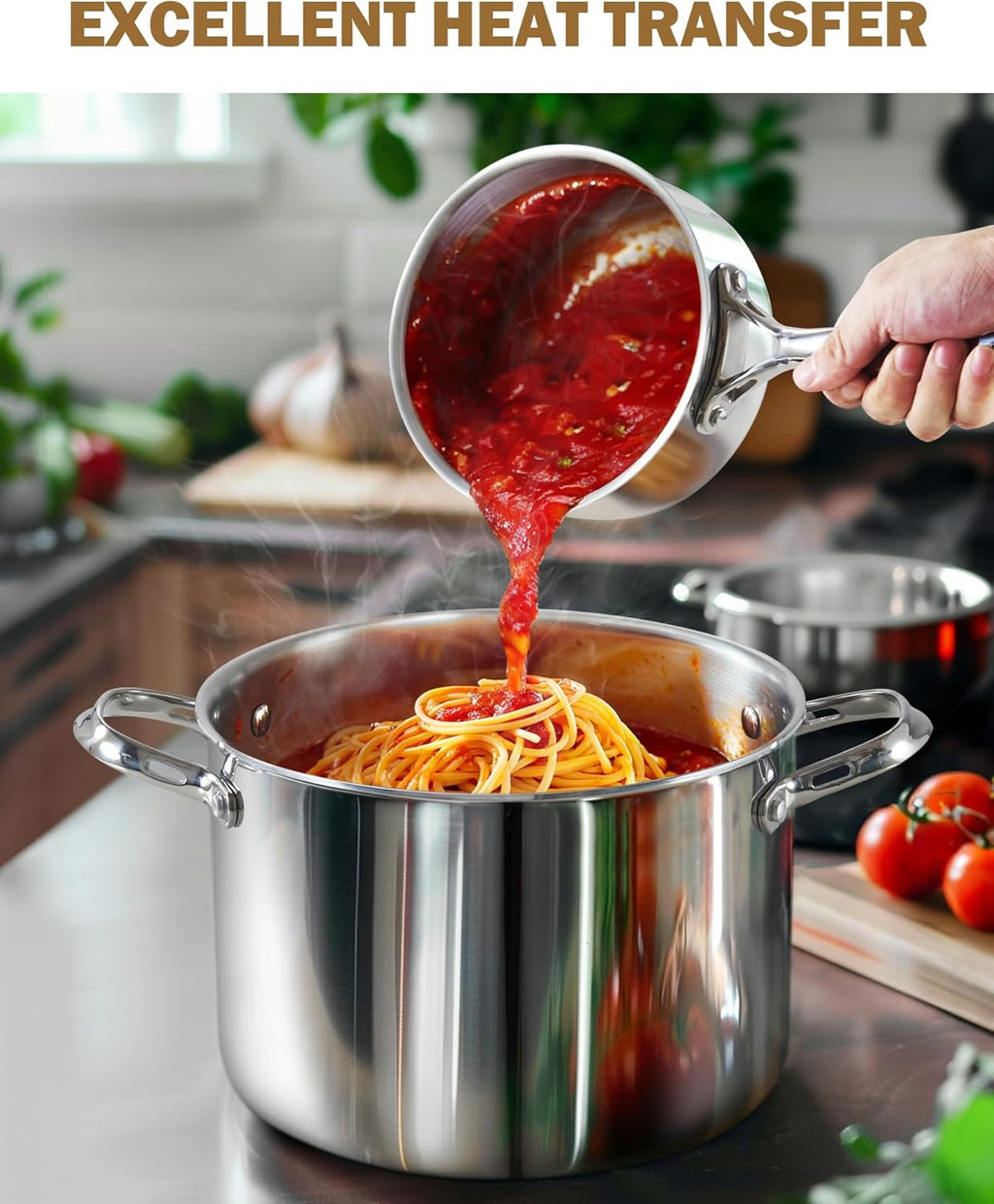 Cooks Standard Stainless Steel Saucepan with Lid, Multi-Ply Clad Sauce Pot 1.5-Quart, Silver