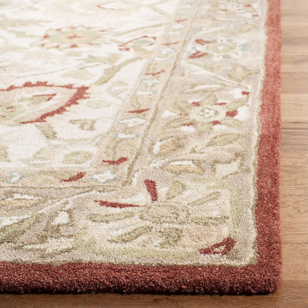 SAFAVIEH Anatolia Collection Area Rug - 8' x 10', Beige & Rust, Handmade Traditional Oriental Wool, Ideal for High Traffic Areas in Living Room, Bedroom (AN512E)