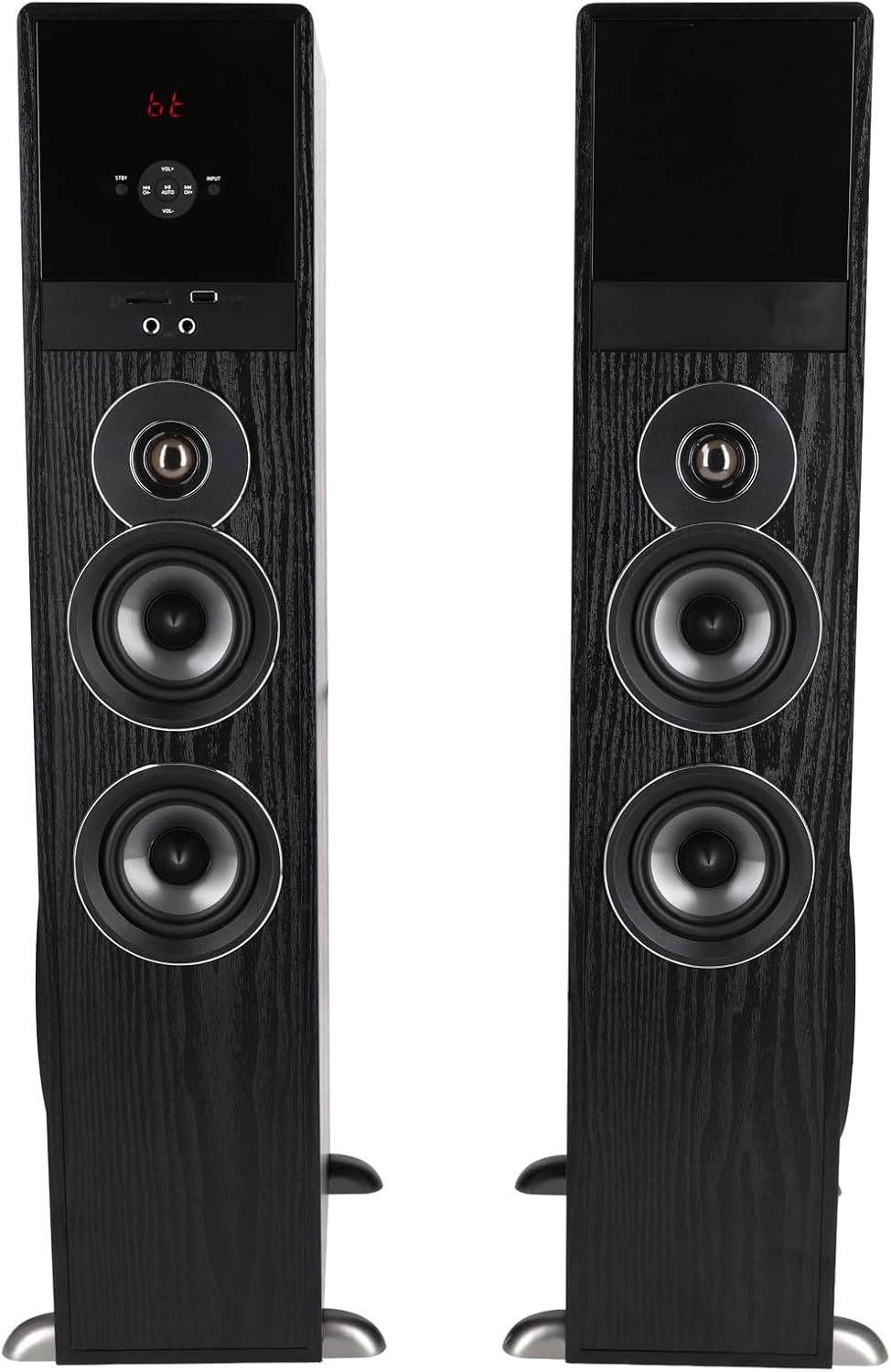 Rockville TM80B Powered Home Theater Tower Speaker System  Black  800W  8" Subwoofers  Bluetooth  USB/SD Playback  FM Radio  Remote Control  Karaoke Ready  Perfect for Home Entertainment