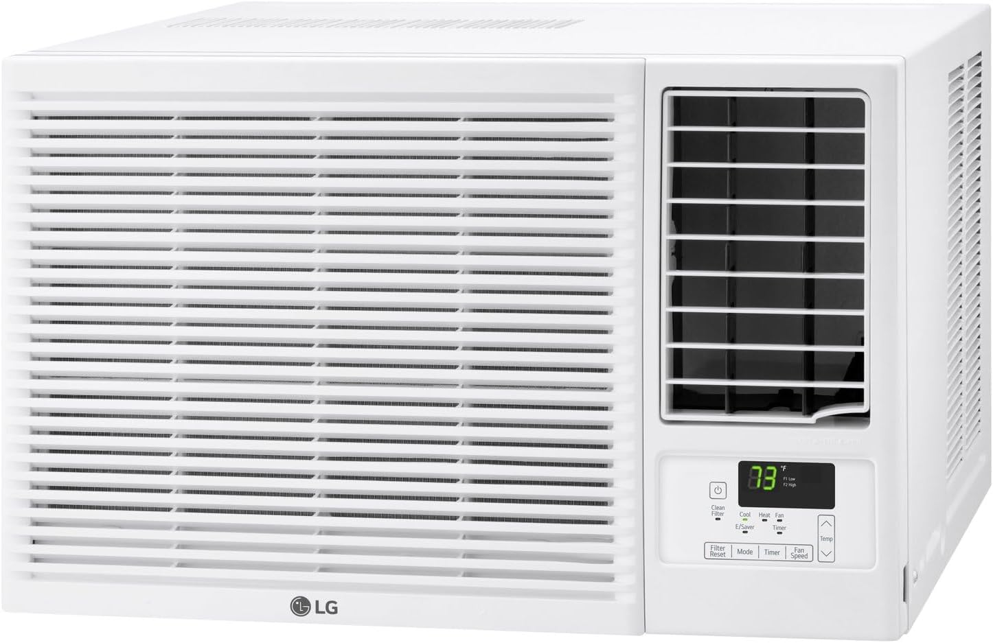 LG 12,200 BTU Window Air Conditioner with Supplemental Heat, 230/208V, Cools 570 Sq.Ft. (19' x 30' Room Size), Electronic Controls with Remote, 2 Cooling, Heating & Fan Speeds, Slide in-Out Chassis