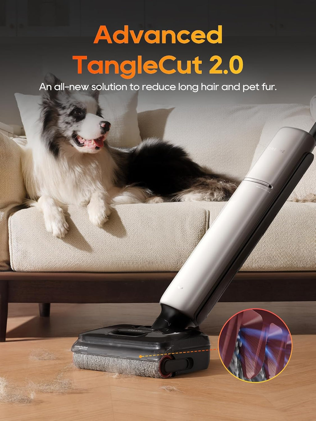 DREAME Aero Pro Wet Dry Vacuum Mop, Ultra-Slim with Hot Self-Cleaning/Self-Drying, 0 Hair Tangle Great for Pet Owner, Powerful Wet Dry Vacuum with 60min Runtime, Pick-up & Mop at The Same Time