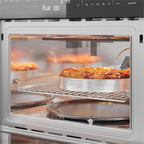 Pemberly Row 24 in. Stainless Steel Convection Oven with Microwave, 1.5 cu. ft., 1700-Watt, Built-In Electric Appliance, LCD Panel, Child Lock, Kitchen Cooking and Heating