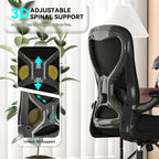 Office Desk Chair with Ergonomic Lumbar Support, Extra-Thick Seat Cushion, Flip-up Arms, Breathable Mesh Back, Computer Task Chair for Home Office