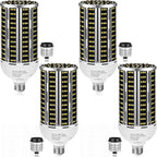 4 pack 120W LED Corn Light Bulb(1200W Equivalent ) ,Commercial Grade DayLight 5000K E26/E39 15900LM Medium Mogul Base LED Lamp,Large Area Lights For Outdoor Indoor Garage Warehouse Factory Bay Light