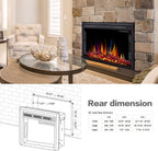 36" Electric Fireplace Insert,Recessed Electric Stove Heater,Touch Screen,Remote Control,750W-1500W with Timer & Colorful Flame Option (36" X 27")