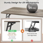 SEDETA 31.5" Lift Top Coffee Table with Storage, Square Coffee Tables for Living Room, Farmhouse Coffee Table with Large Hidden Storage Compartment and Adjustable Shelves, Grey