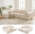DUMOS 108" Boneless Couch, Cloud Sectional Couch with L-Shape Chaise, Modular Sectional Sofa with Deep Seat, Upholstered Couch for Living Room Bedroom, No Assembly Required (Beige, Left Facing Chaise)