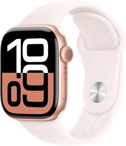 Apple Watch Series 10 GPS  42mm - Rose Gold Aluminum Case with Light Blush  M/L (Renewed Premium)