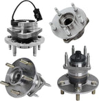 Detroit Axle - 4pc Front & Rear Wheel Bearing Hubs Assembly for Chevrolet Malibu 2004-2012 Cobalt 2009-2010 HHR 2008-2010, Pontiac G6 2005-2010, Saturn Aura 2007-2009, 5-Lug w/ABS