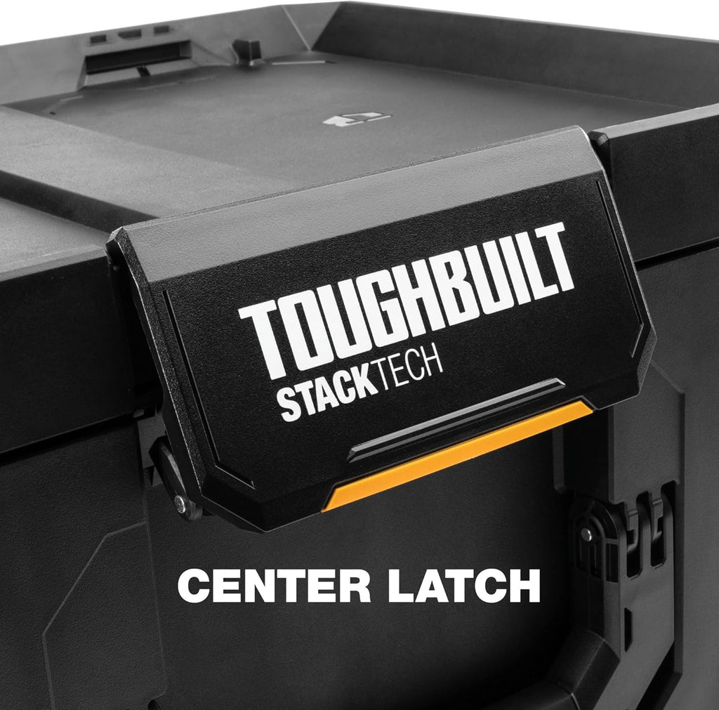 ToughBuilt StackTech Large Tool Box with Auto-Locking Interface, Self-Aligning Top, One-Hand Latch, Accessory Rails, Lock Points & IP65 Protection
