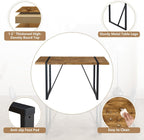 Dining Table Set for 4 .Dinner Table Set for 4 .55'' Kitchen Table and Suede Nap Fabic Chairs Set of 4, 5 Piece Dining Table Set for Kitchen Dining Room