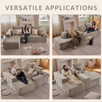 107.5" Cloud Sectional Couch with L-Shape Chaise, Modern Cloud Couch with Deep Seat, Modular Sectional Couches for Living Room, Apartment, Office, No Assembly Required