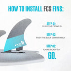 FCS II Reactor White Edition Surfboard Fin Set – Performance Core Tri Fins Compatible with FCS II Plug System