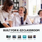 AILIHEN Classroom Headphones Bulk Wired for School, 12 Pack Headsets with Microphone for K-12 Grade Classroom, Students, Teens, 3.5mm Jack for Chromebook, Computer, Laptop (Black)