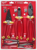 Milwaukee 5PCS Insulated Screwdriver and Pliers Kit 1000V 48-22-2215