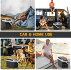 Kikihuose 12V Car Refrigerator Cooler/Warmer 23 Quart (22L) Portable Electric Car Cooler with 12 Volt DC &120V AC, Plug In Thermoelectric Fridge for Vehicles, Camping, RV, Dark Grey