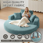 71" Boneless Couch Sofa Bed Oversized Round Couch 2-in-1 Foldable Floor Loveseat Sofa for Living Room and Apartment No Assembly (Sky Blue, 71")