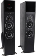 Rockville TM80B Powered Home Theater Tower Speaker System  Black  800W  8" Subwoofers  Bluetooth  USB/SD Playback  FM Radio  Remote Control  Karaoke Ready  Perfect for Home Entertainment