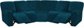ULTICOR Velvet 7-Piece Sectional Recliner Sofa Cover (Deep Teal, L Shape 5 Seat, Sturdy, Soft, Washable)