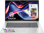 HP 17.3“ Touch | Touchscreen Laptop with Office 365 for The Web  AMD Ryzen 5 7430U (6 Cores  12 Threads  Upto 4.3GHz  Beats Core i7-1355U)  16GB RAM  512GB SSD Storage  10 Key Number Pad  No Mouse