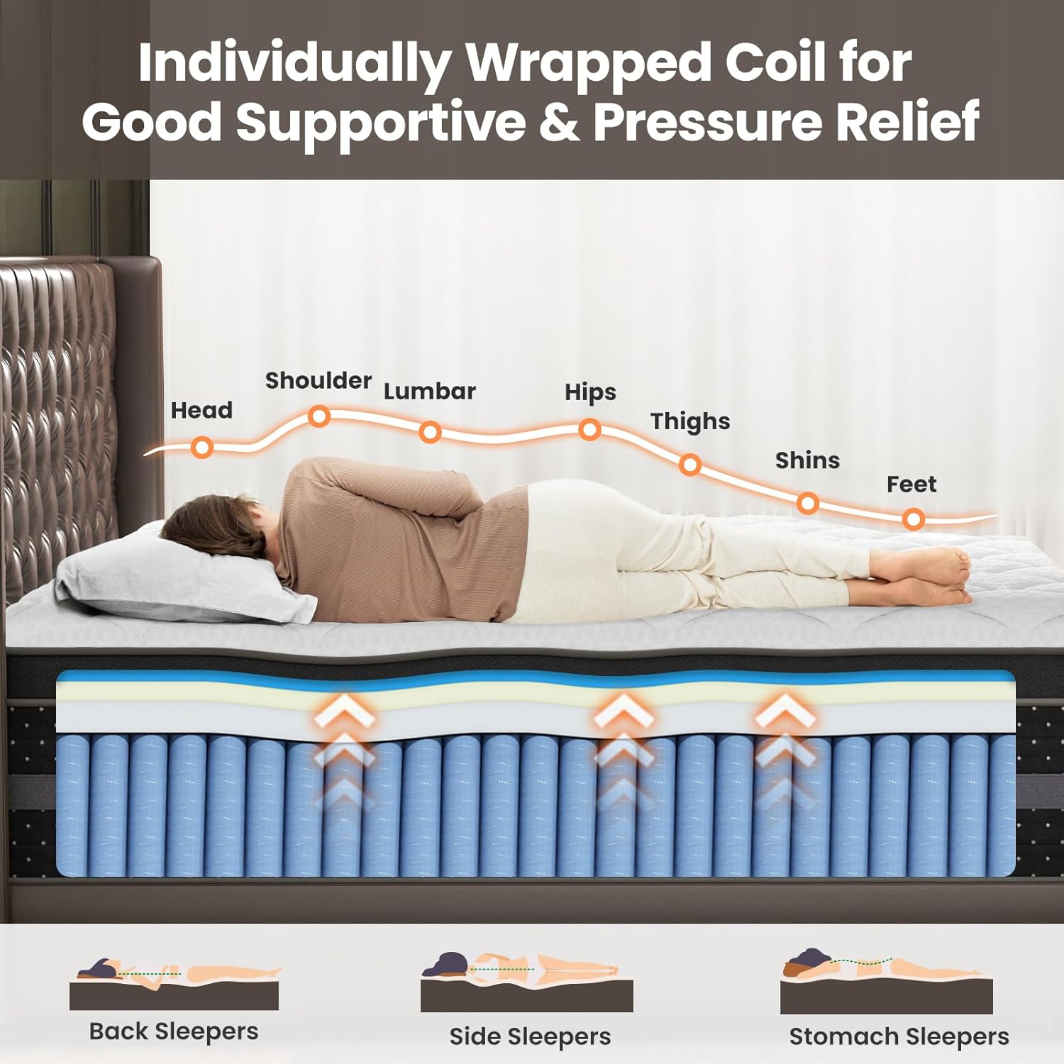 14 Inch Extra Firm King Mattress, Hybrid Mattresses Hotel Collection with Extra Back & Hip Support, Deep Sleep & Zoned Support, Fiberglass-Free and CertiPUR-US Certified, 365-Night Trial