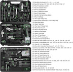 Prostormer Tool Set with 8V Cordless Drill, 369-Piece Home Tool Kit with Drill Driver, Toolbox Storage Case with Drawer, General Household Tools for Home Repairs and DIY, Handyman (Green)