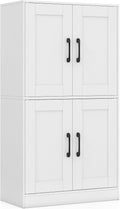 Giantex Bathroom Cabinet, 43.5” Storage Cabinet with Doors & Adjustable Shelves, Kitchen Pantry, Storage Organizer for Living Room Dining Room Study (White)