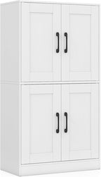 Giantex Bathroom Cabinet, 43.5” Storage Cabinet with Doors & Adjustable Shelves, Kitchen Pantry, Storage Organizer for Living Room Dining Room Study (White)