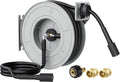 Giraffe Tools Pressure Washer Hose Reel 65ft, 3200 PSI Power Washer Hose Reel, Pressure Washer Retractable Hose Reel, Heavy Duty, Wall/Floor Mounted, Silver