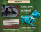 Ecommersify Amish Mission-Style Glider Chair - 2FT (Brown on Black) - Recycled HDPE Poly Lumber - Made in USA - Stainless Steel Outdoor Furniture - 500 lb Capacity with Cup Holders