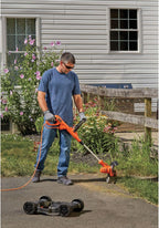 BLACK+DECKER Electric Lawn Mower, Weed Eater and Edger 3-in-1 Combo, Corded 12-Inch 6.5 Amp Electric Weed Wacker and Compact Push Mower (BESTA512CM)