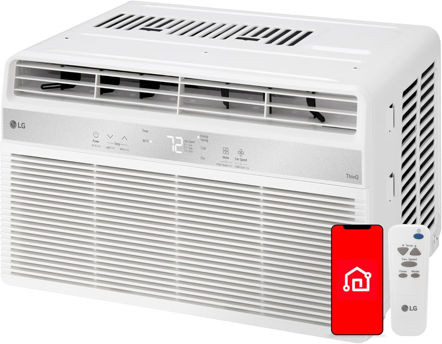 LG 6000 BTU Window Air Conditioner2024 New Remote Control, WiFi Enabled works with LG ThinQ, Alexa, Hey Google, Washable Filer Ultra-Quiet Cools Small Room up to 250 Sq.Ft AC Unit White LW6024RSMX