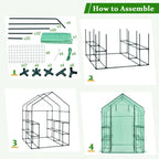 Premium 56-Inch Walk-In Large Garden Greenhouse W/ Observation Windows