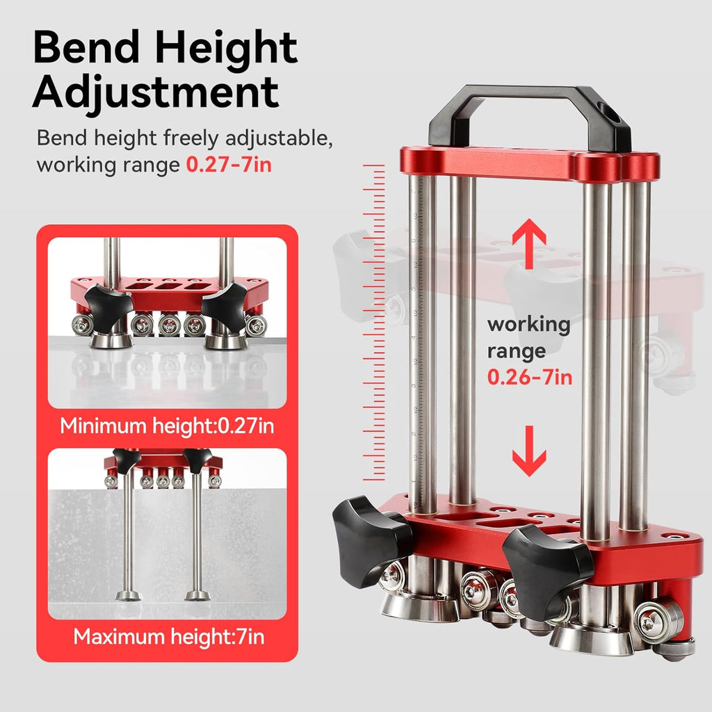 Sheet Metal Roller 2 Station Metal Bender， Metal Roofing Tools，Sheet Metal Fabrication，0-100° Bending Range，lightweight and highly portable， Large Sheet Metal Roller and Bending Tool(7in)