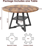Jocoevol 51'' Round Dining Table for 6,Kitchen Dining Room Circle Dinner Pedestal Table,Space Saving Wood Kitchen & Dining Room Furniture (Vintage, 51In)