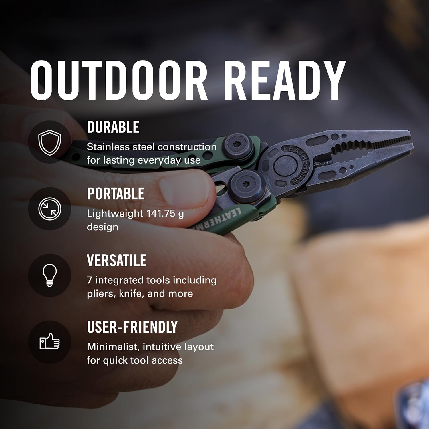 LEATHERMAN, Skeletool, 7-in-1 Lightweight, Minimalist Multi-tool for Everyday Carry (EDC), Home, Garden & Outdoors, Stainless Steel