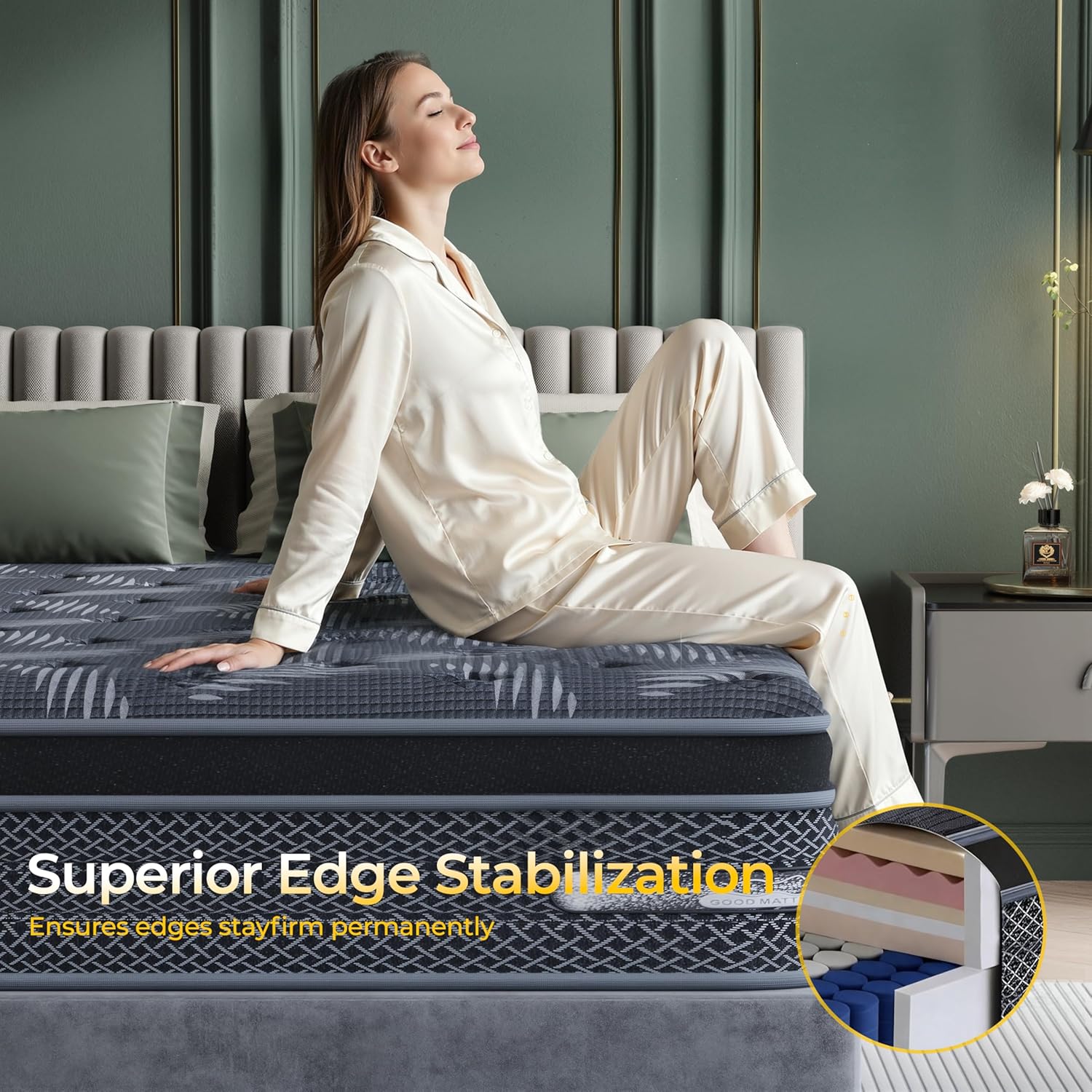 Queen Size Mattress 12 inch - 2026 Hybrid Firm Mattress in a Box Spring, Cooling Memory Foam, Pocket Springs, Medium Firmness for Pressure Relief, Motion Isolation, Edge Support, Side & Back Sleepers