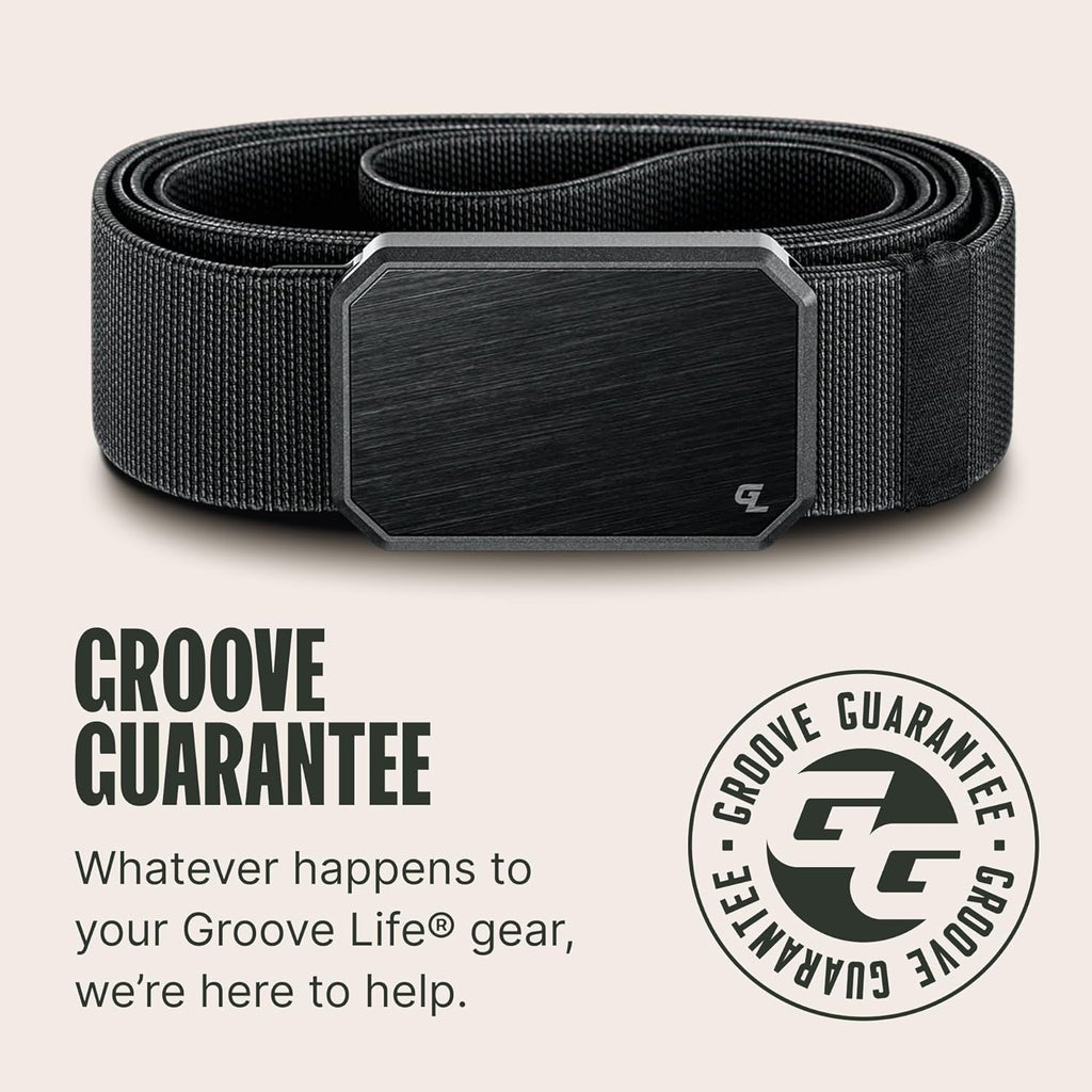 Groove Life Groove Belt OG - Men's Work Belt - Stretch Nylon, Magnetic Buckle, Adjustable, Comfortable, Tactical, EDC