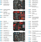 Tool Kit, Aluminum Trolley Case Tool Set for Men, 515 PCS General Household Tool Kit with 4-Drawer for Home Repair, Car, Garage, Maintenance, Auto Repair Toolbox with Wheel
