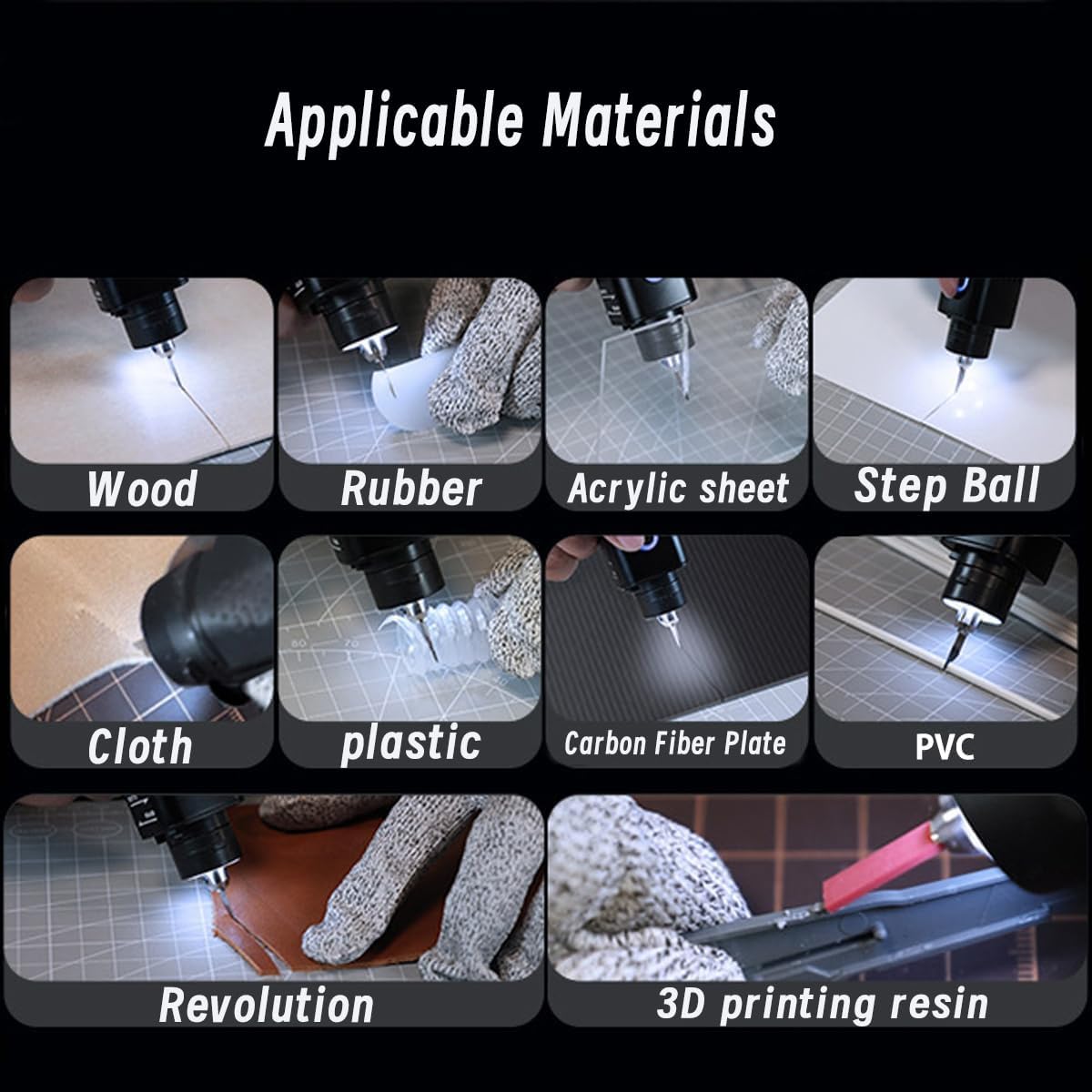2-in-1 Ultrasonic Cutter, 35w Handheld Lightweight Ultrasonic Knife, withable 50 Blades and OLED Display, Suitable for 3D Printing Models of Plastic, Wood, Resin, Polyethylene and Leather