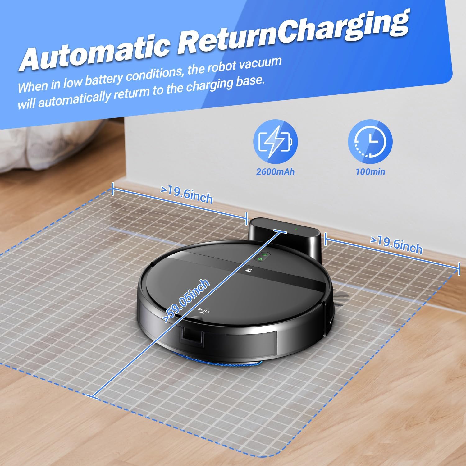 Kilgone Ultra-Slim 2.8in Robot Vacuum & Mop, Quiet 65dB, No-Tangle, Smart 3D Obstacle Avoidance, 2H Runtime for Pet Hair, Hard Floor & Low-Pile Carpet, App/Alexa