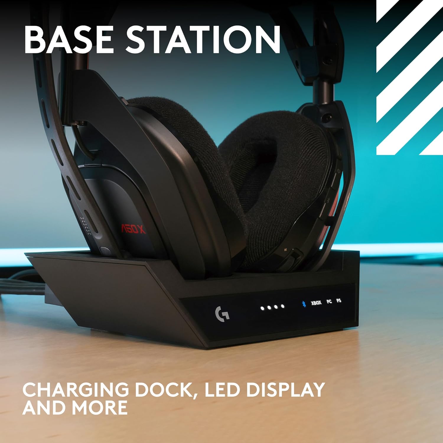Logitech G Astro A50 X Omni-Platform Wireless Gaming Headset + Base Station for PS5  Xbox  PC PLAYSYNC Video & Audio Switcher  HDMI 2.1 4K 120Hz  24hr Battery  2.4GHz & BT-Black (Renewed)