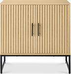 Best Choice Products Slatted Sideboard Buffet Cabinet, Entryway Table, Accent Storage Cabinet, Console Table for Hallway, Living Room, Dining Room – Natural Oak