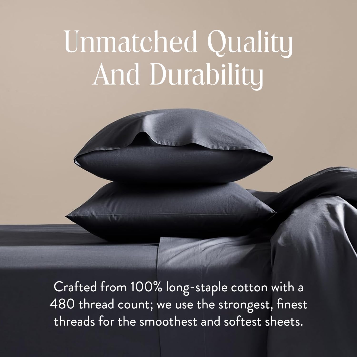 Brooklinen Luxury Sateen Duvet Cover - 100% Cotton, King/California King Size in Slate Grey with Extra-Long Corner Ties and Button Closure - Best King/Cali King Duvet Covers