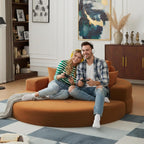 71" Boneless Couch Sofa Bed Oversized Round Couch 2-in-1 Foldable Floor Loveseat Sofa for Living Room and Apartment No Assembly (Orange, 71")