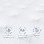 Coolvie 12 Inch Hybrid Twin XL Mattress -Firm Feel -Support Foam with Strong Pocket Springs - Extra Lumbar&Shoulder Support for Back&Stomach Sleepers, CertiPUR-US® Certified Foam,XL Long Size