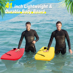 MiniInflat 2 Pack Bodyboard for Beach Lightweight Surfboards with EPS Core Pool Skim Boards with Rope Surfing Body Board for Adults Surfing Beach Lake Pool Water Parks