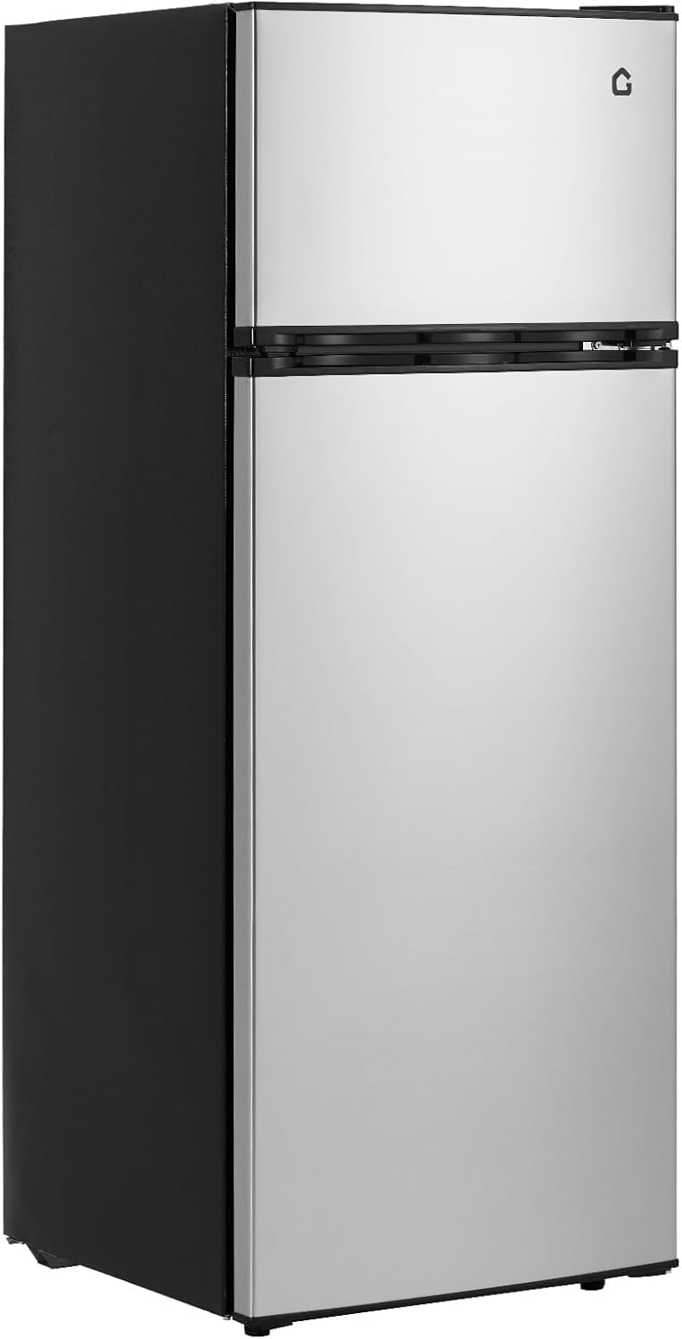 7.5 Cu.Ft Refrigerator with Freezer, 2 Door Fridge, 7 Settings Temperature Adjustable, Large Capacity, Food Storage or Cooling drinks,for Dorm, Office, Bedroom, Kitchen, Bar Use